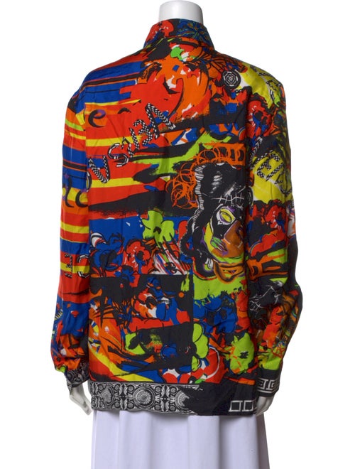 Versace Silk Printed Button-Up Top