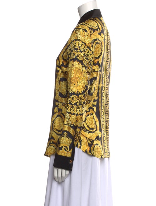 Versace Silk Printed Button-Up Top w/ Tags