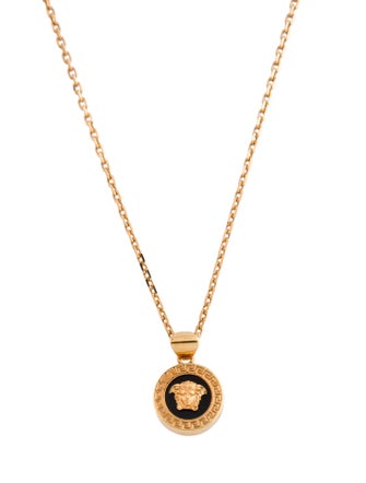 Versace Enamel Medusa Pendant Necklace