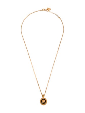 Versace Enamel Medusa Pendant Necklace