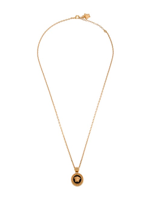 Versace Enamel Medusa Pendant Necklace