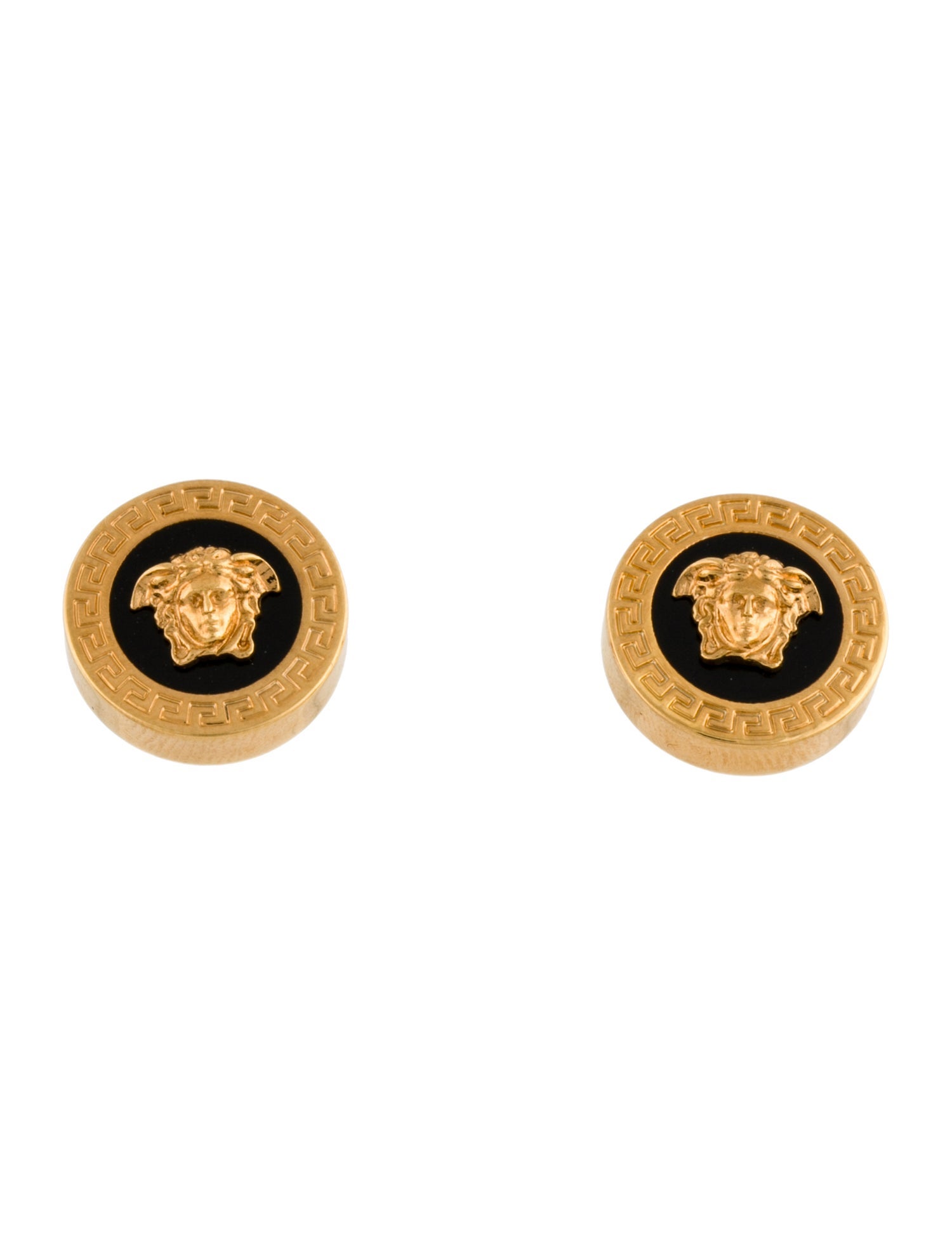 Versace Enamel Medusa Stud Earrings