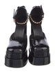 Versace Patent Leather Crystal Embellishments D'Orsay Pumps