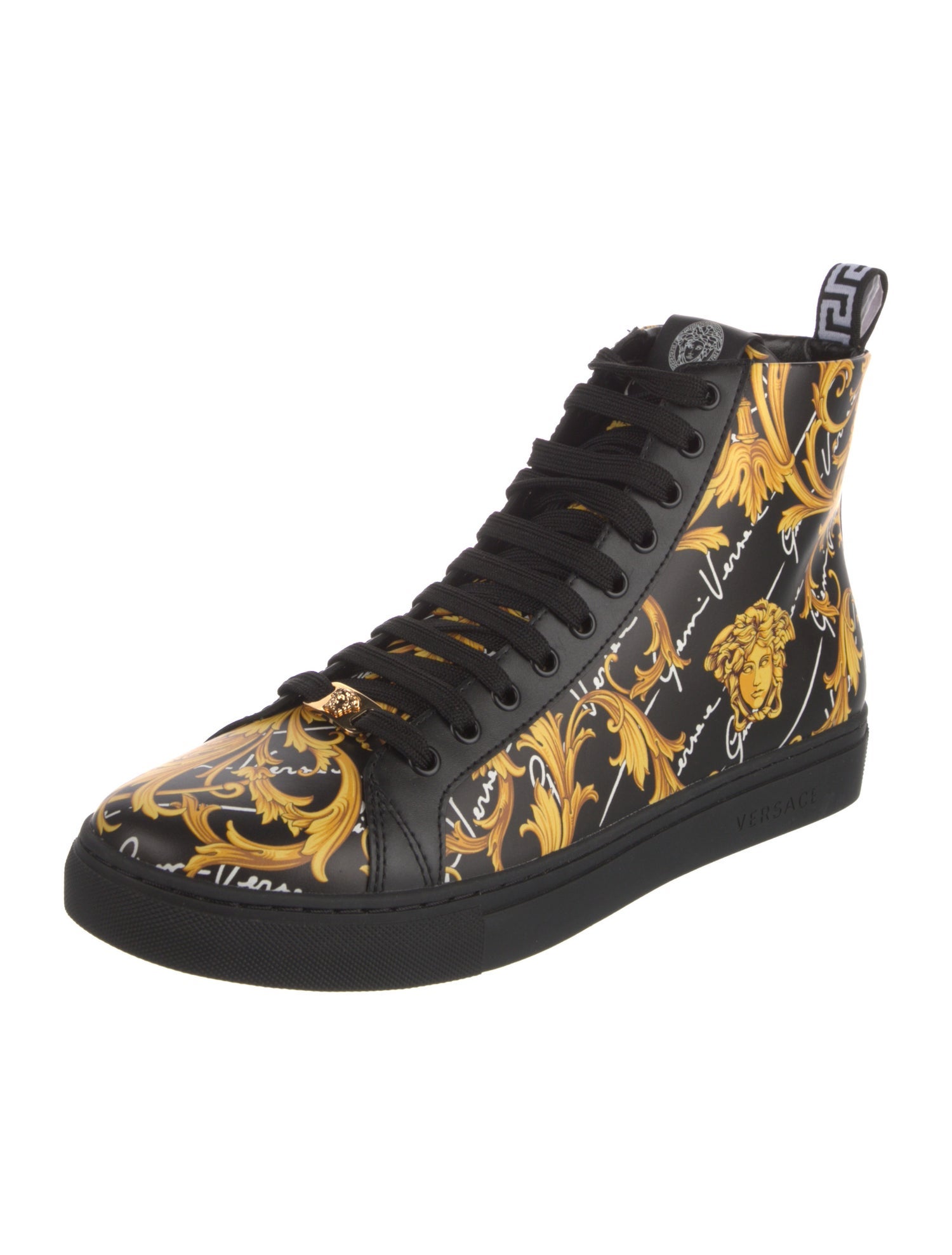 Versace Leather Printed Sneakers