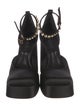 Versace Satin Crystal Embellishments D'Orsay Pumps