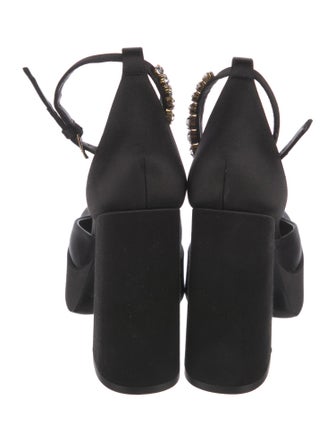 Versace Satin Crystal Embellishments D'Orsay Pumps