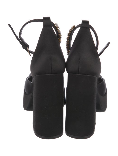Versace Satin Crystal Embellishments D'Orsay Pumps