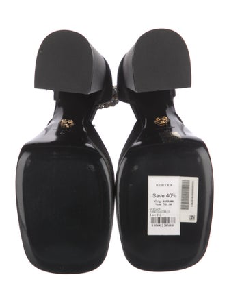 Versace Satin Crystal Embellishments D'Orsay Pumps
