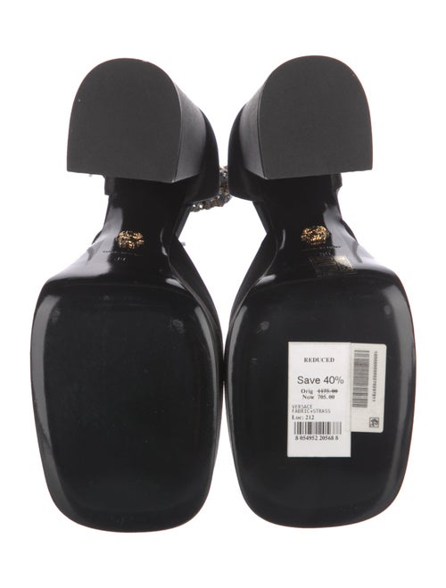Versace Satin Crystal Embellishments D'Orsay Pumps