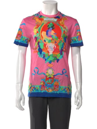 Versace Printed Crew Neck T-Shirt