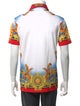 Versace Printed V-Neck Polo Shirt