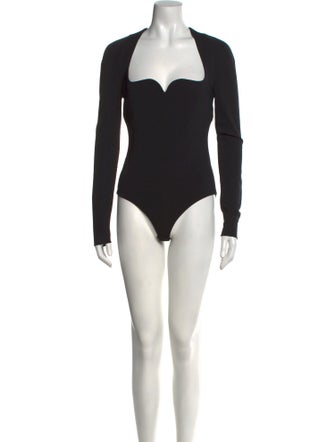 Versace Square Neckline Long Sleeve Bodysuit