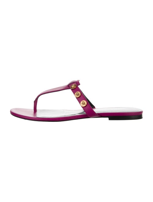 Versace Medusa Insignia Leather Flip Flops