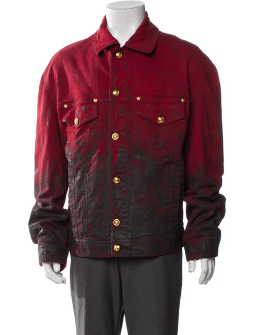 Versace Colorblock Pattern Denim Jacket