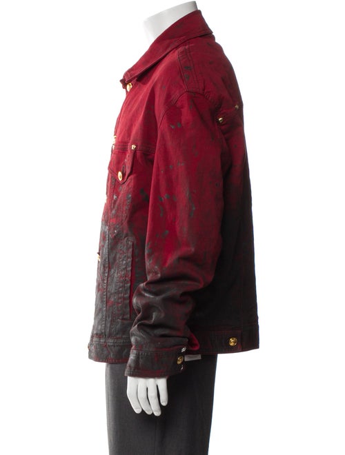 Versace Colorblock Pattern Denim Jacket