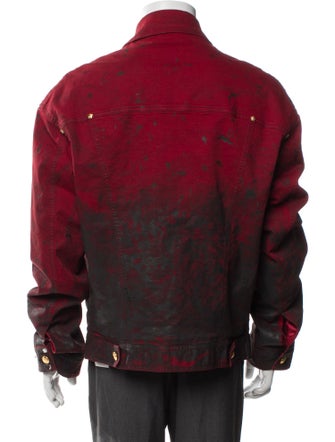 Versace Colorblock Pattern Denim Jacket