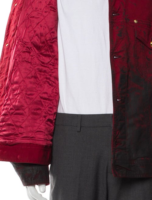 Versace Colorblock Pattern Denim Jacket