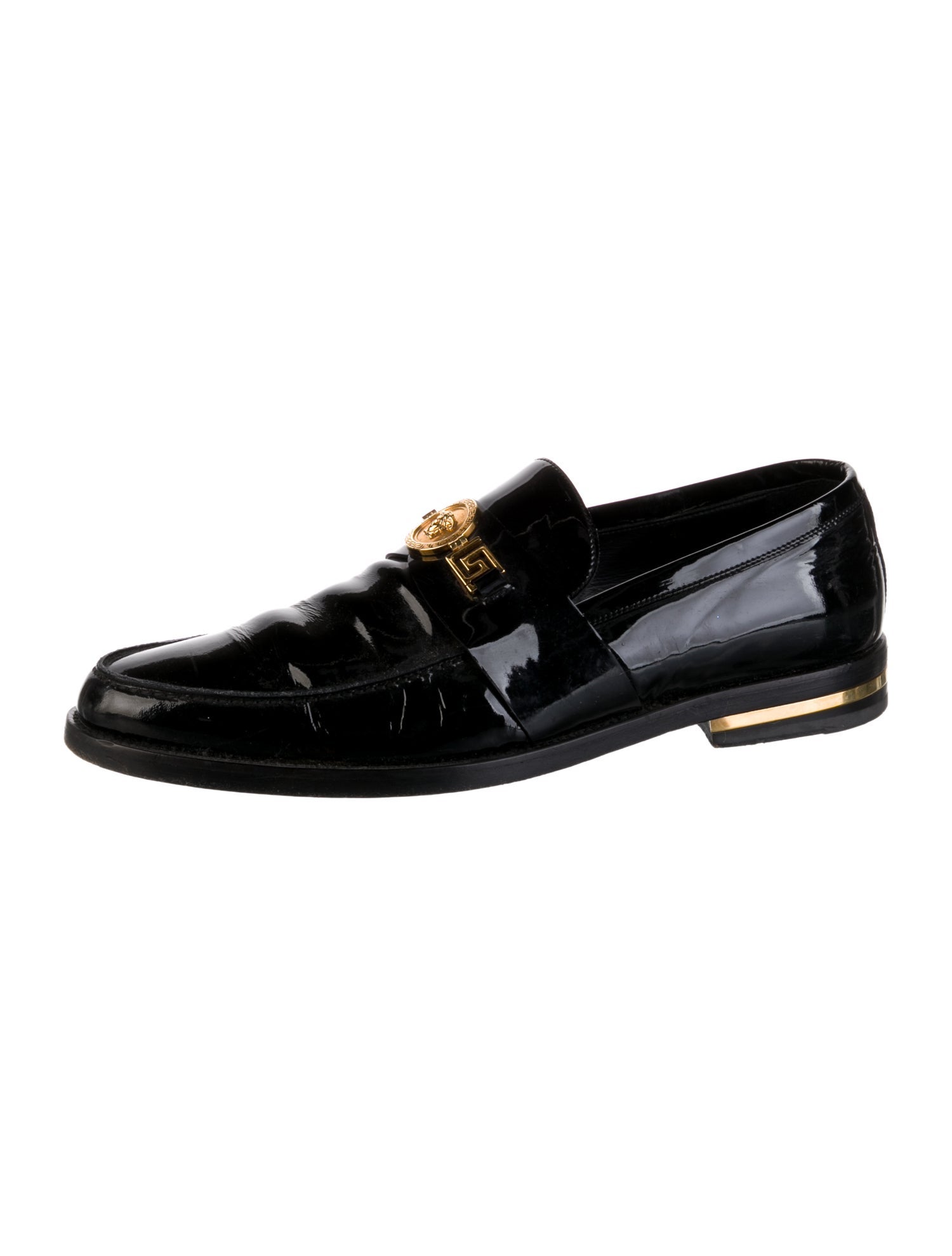 Versace Medusa Insignia Patent Leather Dress Loafers
