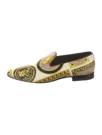 Versace Leather Printed Loafers