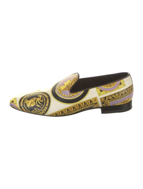 Versace Leather Printed Loafers