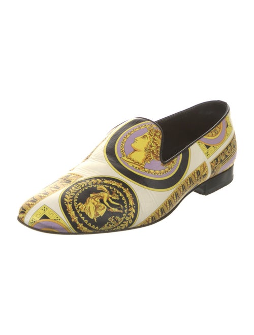 Versace Leather Printed Loafers