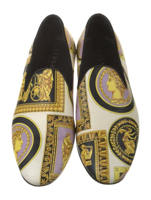 Versace Leather Printed Loafers