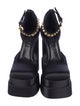 Versace Satin Crystal Embellishments D'Orsay Pumps