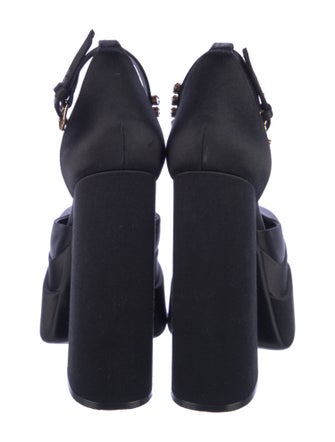 Versace Satin Crystal Embellishments D'Orsay Pumps