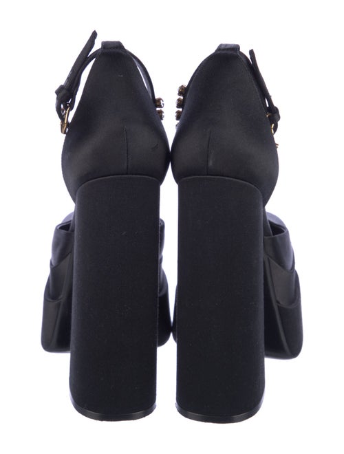 Versace Satin Crystal Embellishments D'Orsay Pumps