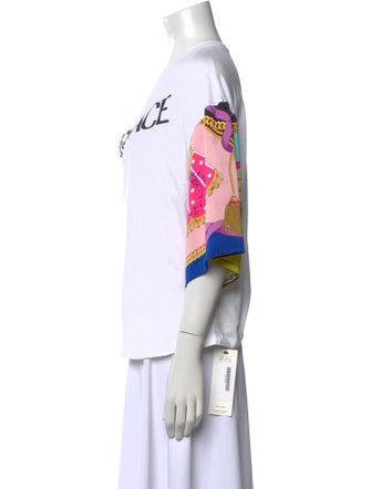 Versace Graphic Print One-Shoulder T-Shirt