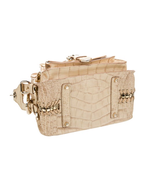 Versace Embossed Leather Top Handle Bag