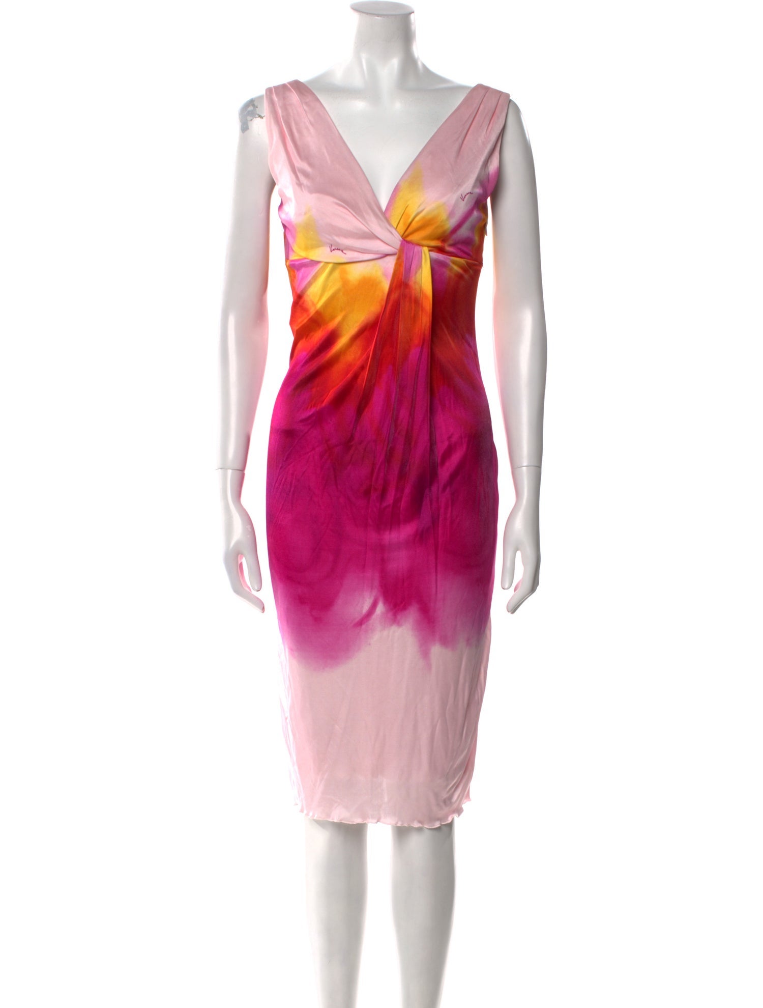 Versace Tie-Dye Print Knee-Length Dress