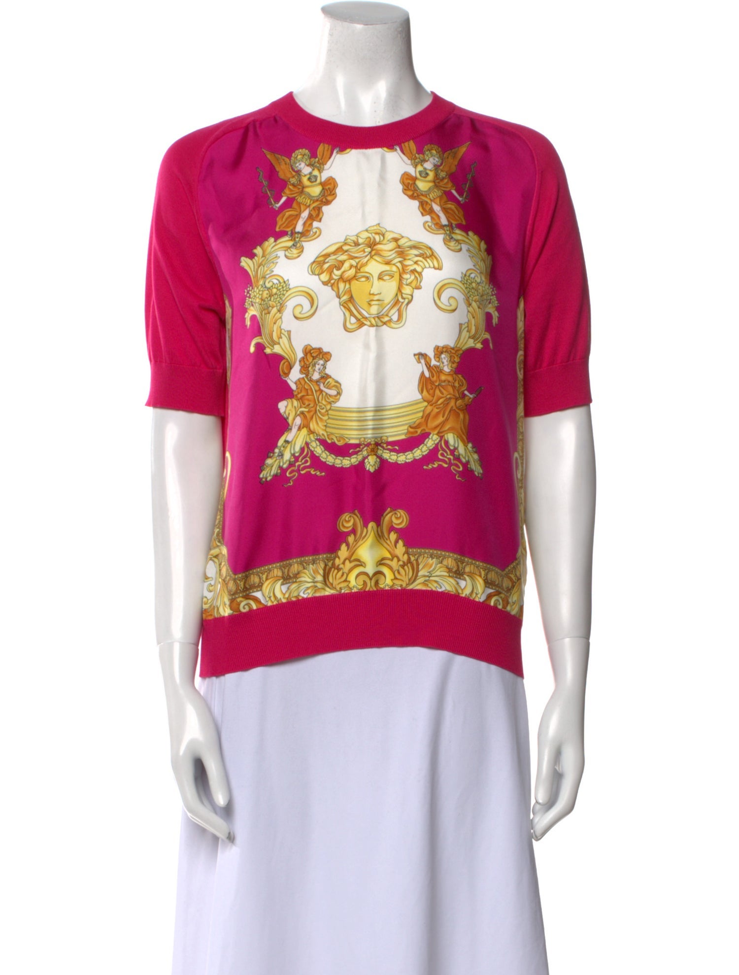 Versace Silk Graphic Print T-Shirt