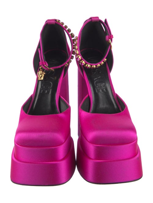 Versace Medusa Insignia Satin D'Orsay Pumps