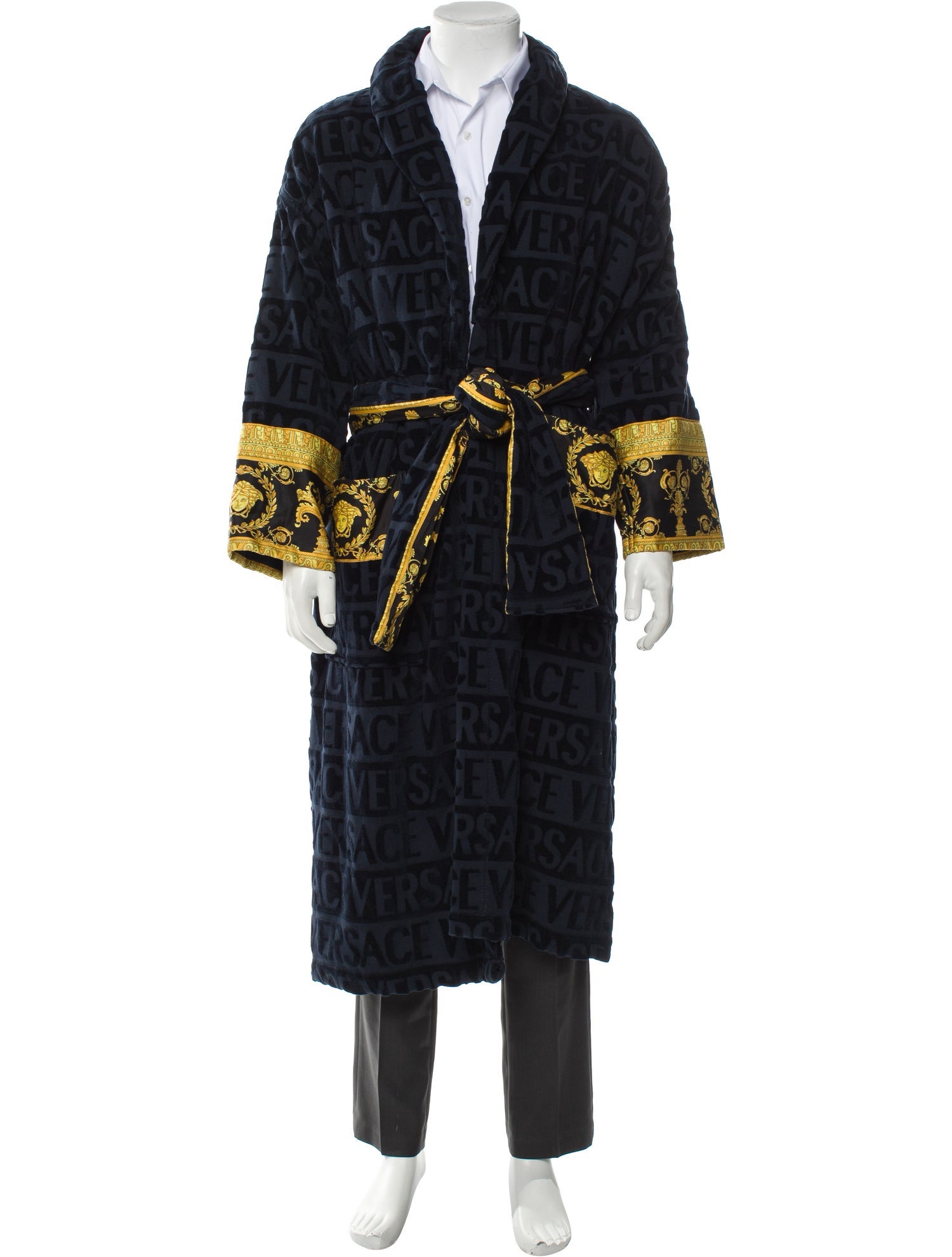 Versace Barocco Print Printed Robe