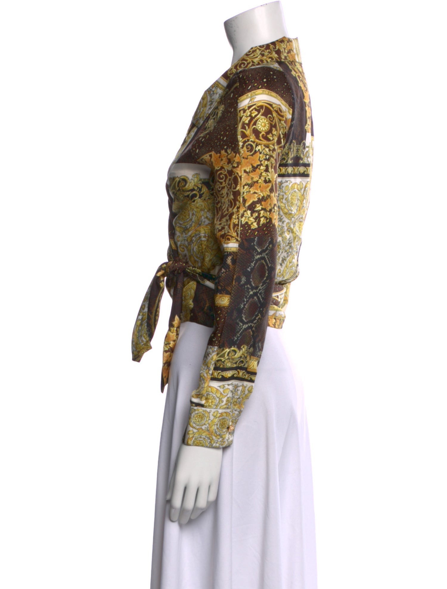 Versace Silk Paisley Print Crop Top