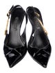 Versace Medusa Insignia Patent Leather Slingback Pumps