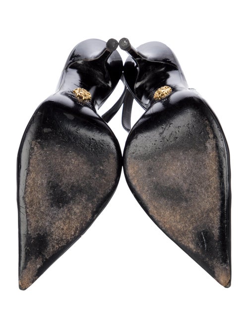 Versace Medusa Insignia Patent Leather Slingback Pumps