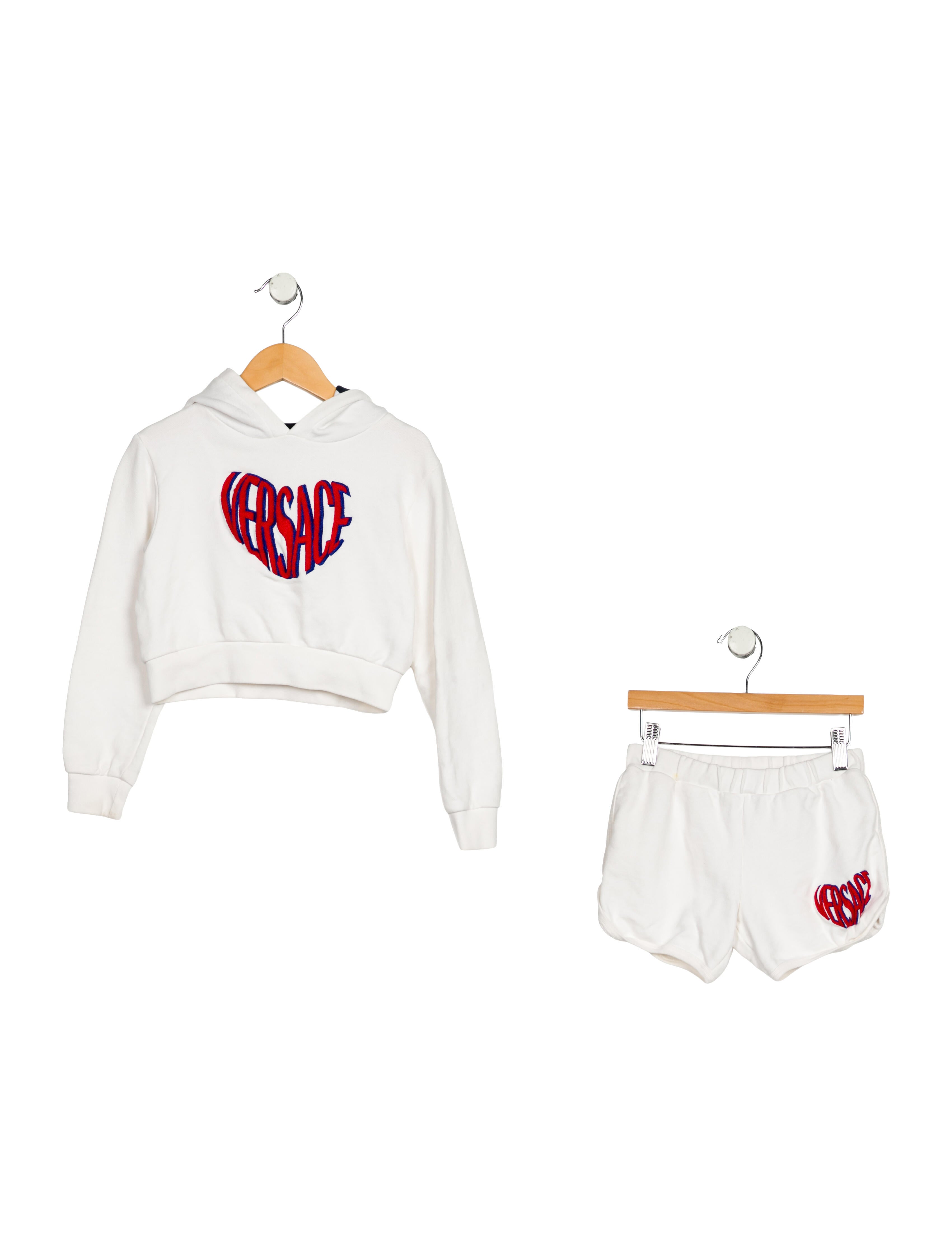 Versace kid girls' white and red lounge set