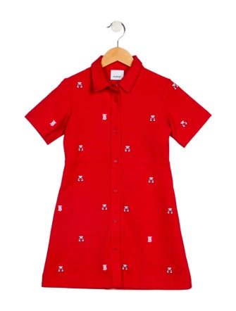 Burberry Girls' Short Sleeve Embroidered Dress