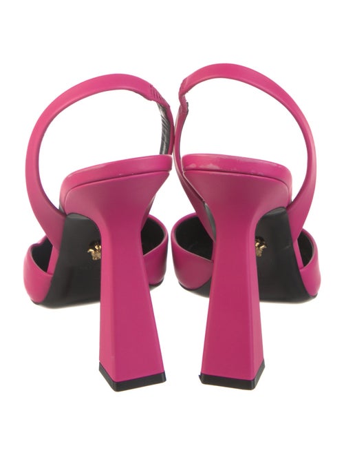 Versace Medusa Insignia Leather Slingback Pumps