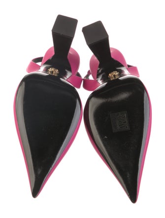 Versace Medusa Insignia Leather Slingback Pumps