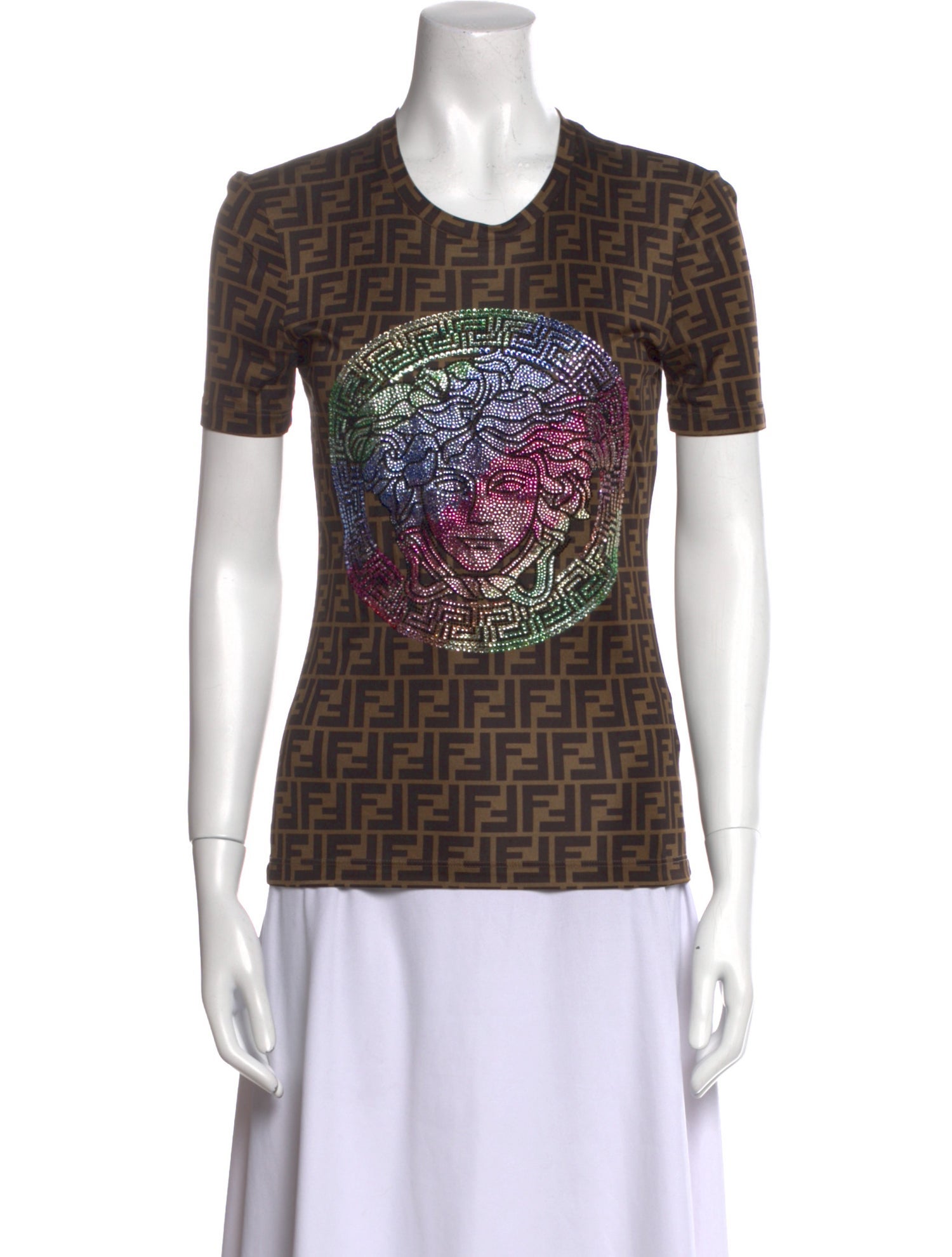 Fendace Printed Crew Neck T-Shirt