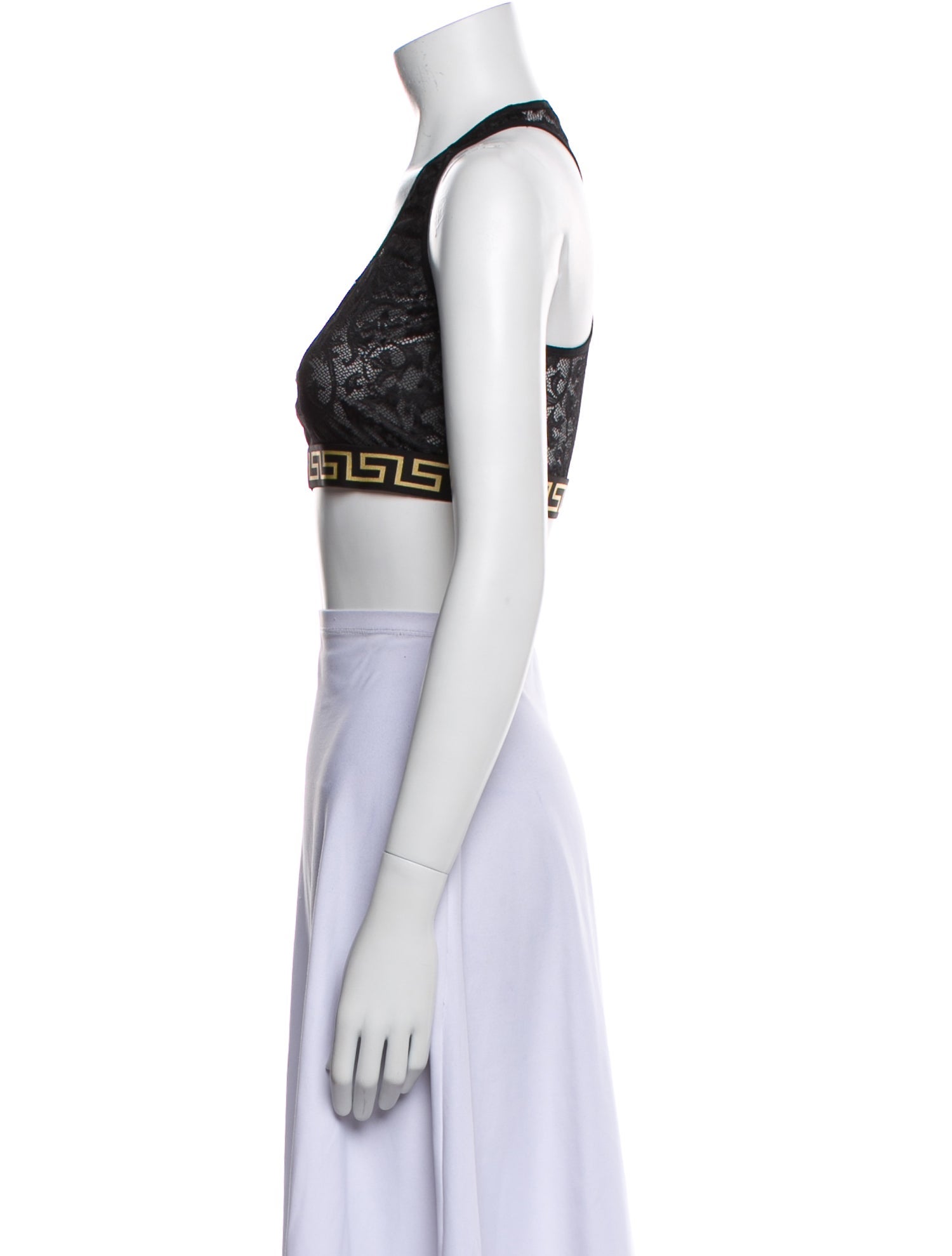 Versace Graphic Print Halterneck Crop Top
