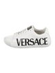 Versace Leather Graphic Print Sneakers