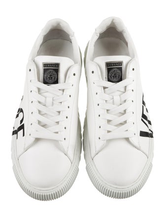 Versace Leather Graphic Print Sneakers