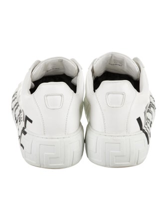 Versace Leather Graphic Print Sneakers