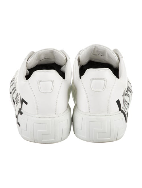 Versace Leather Graphic Print Sneakers