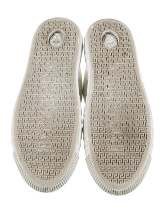 Versace Leather Graphic Print Sneakers