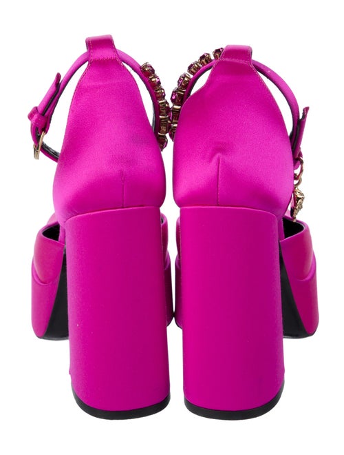 Versace Satin Crystal Embellishments D'Orsay Pumps